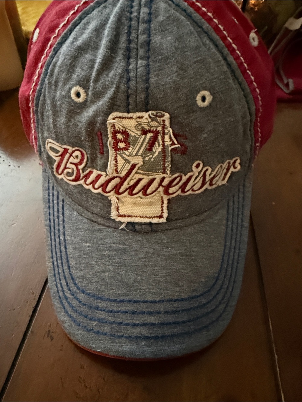 Budweiser Two-Tone Cap in Gray and Red